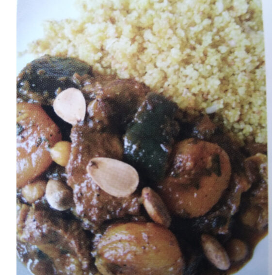 Spiced Lamb with aubergines, chickpeas and apricots