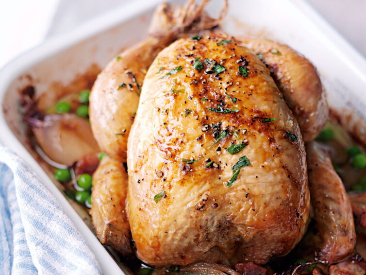 Roast Chicken with cream and tarragon